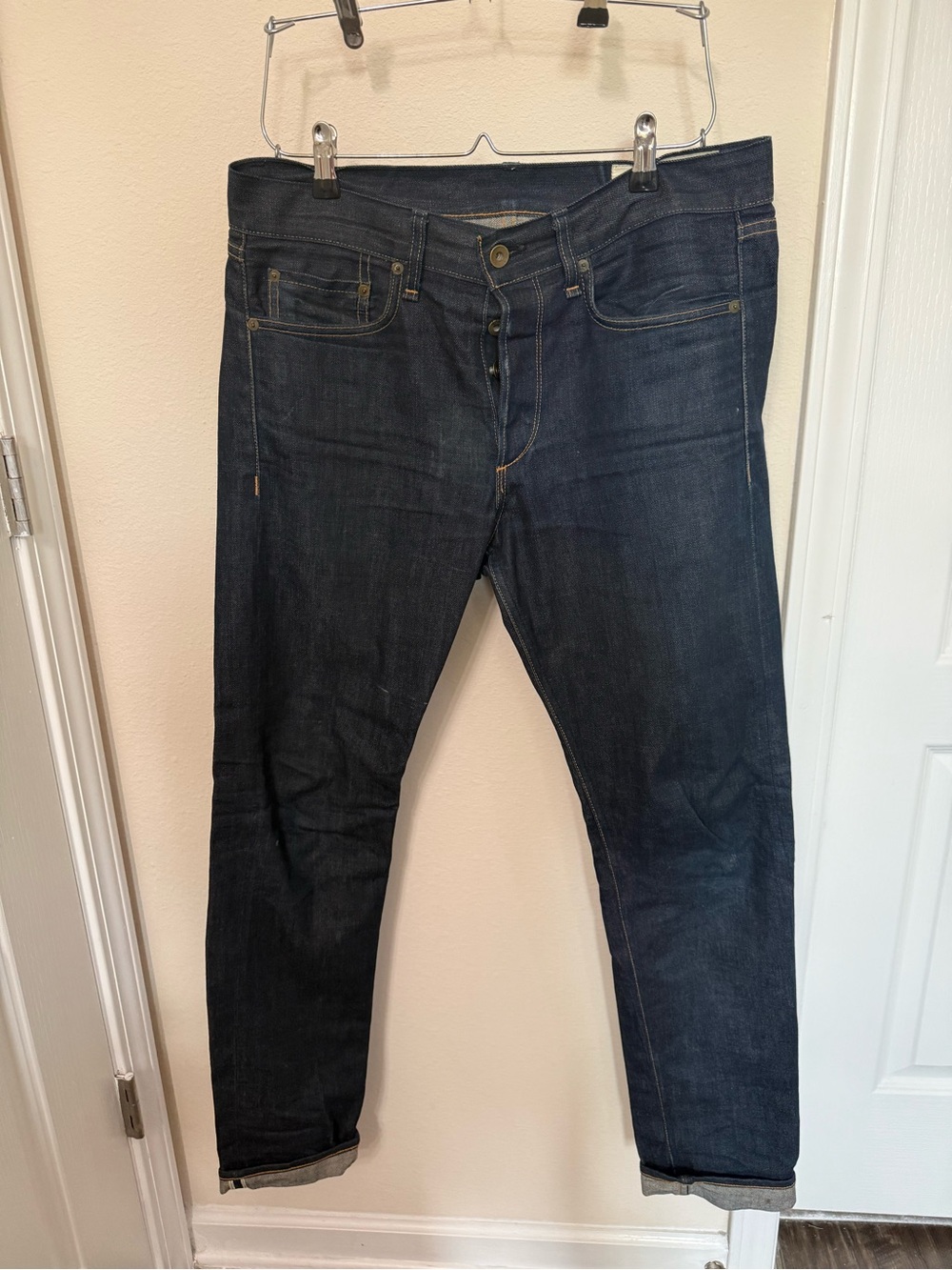 Rag & Bone Men's Dark Indigo Raw Denim Slim Straight